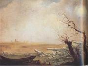 Carl Gustav Carus Boat Trapped in Blocks of Ice (mk10) oil on canvas
